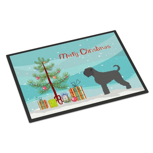 Carolines Treasures Black Russian Terrier Christmas Indoor or Outdoor Mat - 18 x 27 in. BB8455MAT - main